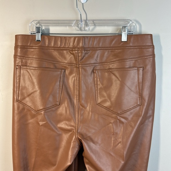 NWT J. Jill Vegan Leather Pants in Hickory Size XL Pull On Fleece Lined Stretchy - Picture 9 of 14